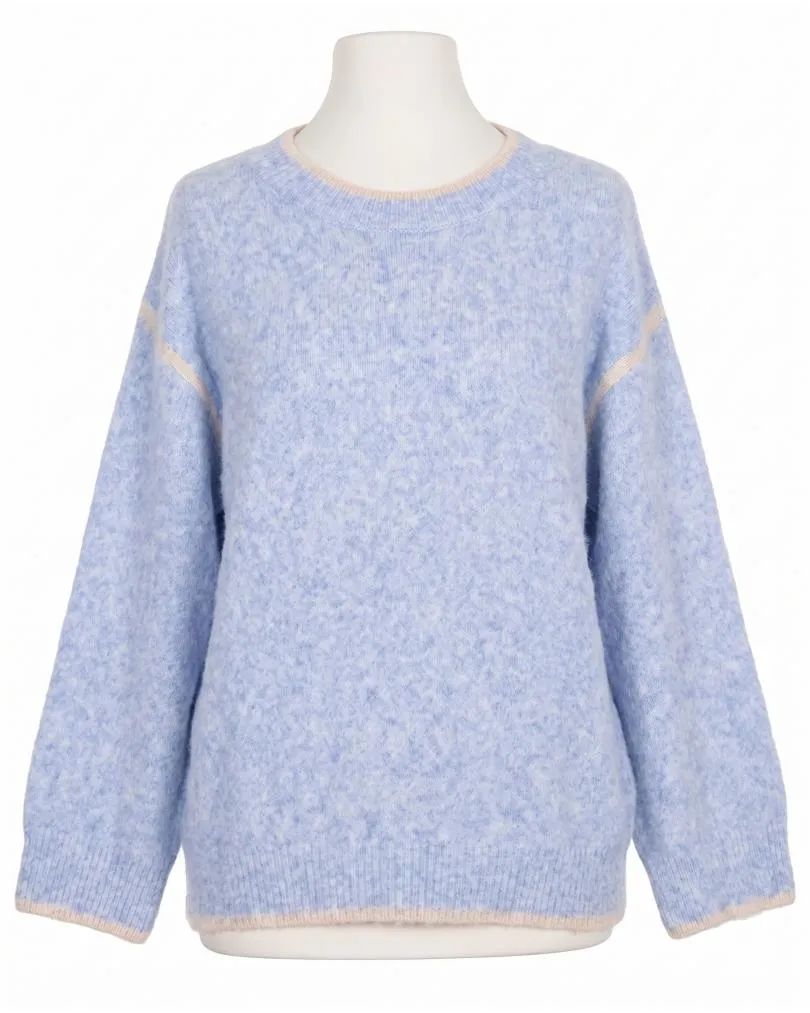 Pullover mit Kontraststreifen in  blau von Selected Touch (Bild 1)