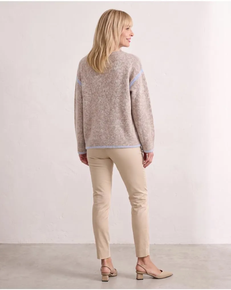 Pullover mit Kontraststreifen in  hellbraun von Selected Touch (Bild 4)