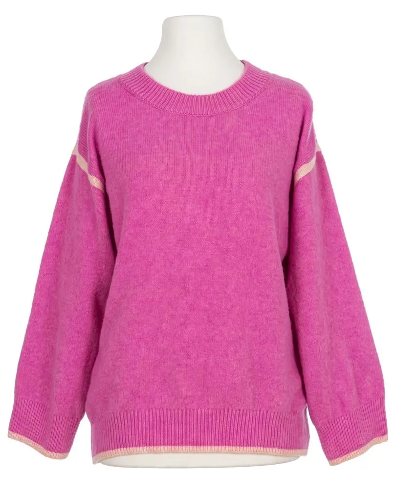 Pullover mit Kontraststreifen in  pink von Selected Touch (Bild 1)