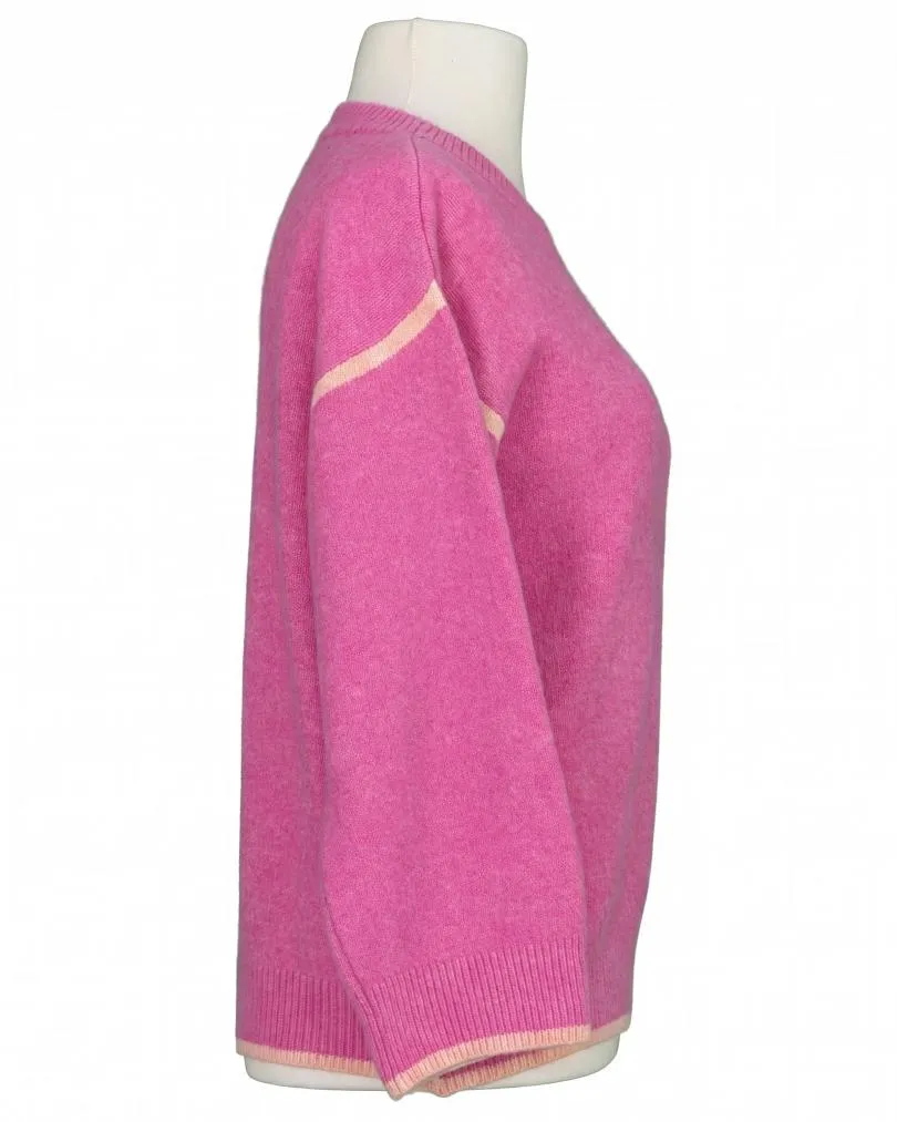 Pullover mit Kontraststreifen in  pink von Selected Touch (Bild 2)