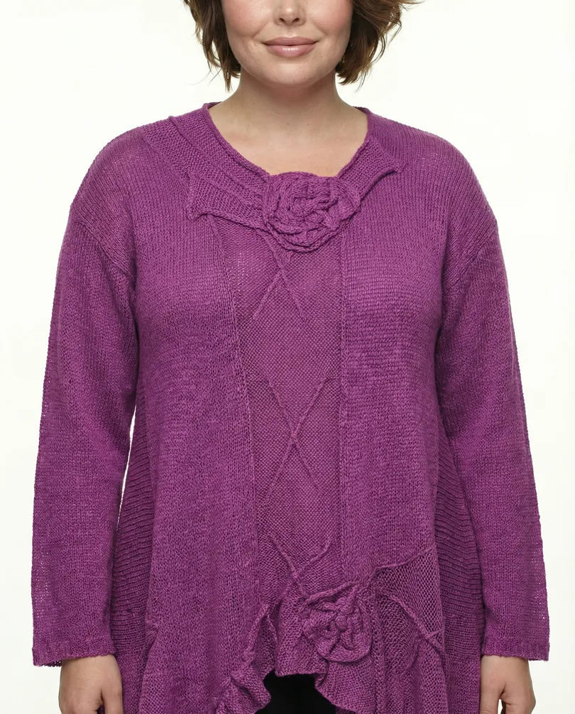 Pullover mit Rosetten in  orchidee von Amandine (Bild 3)