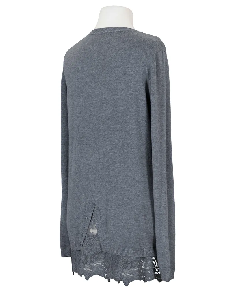 Pullover mit Spitze in  grau von Spaziodonna (Bild 2)