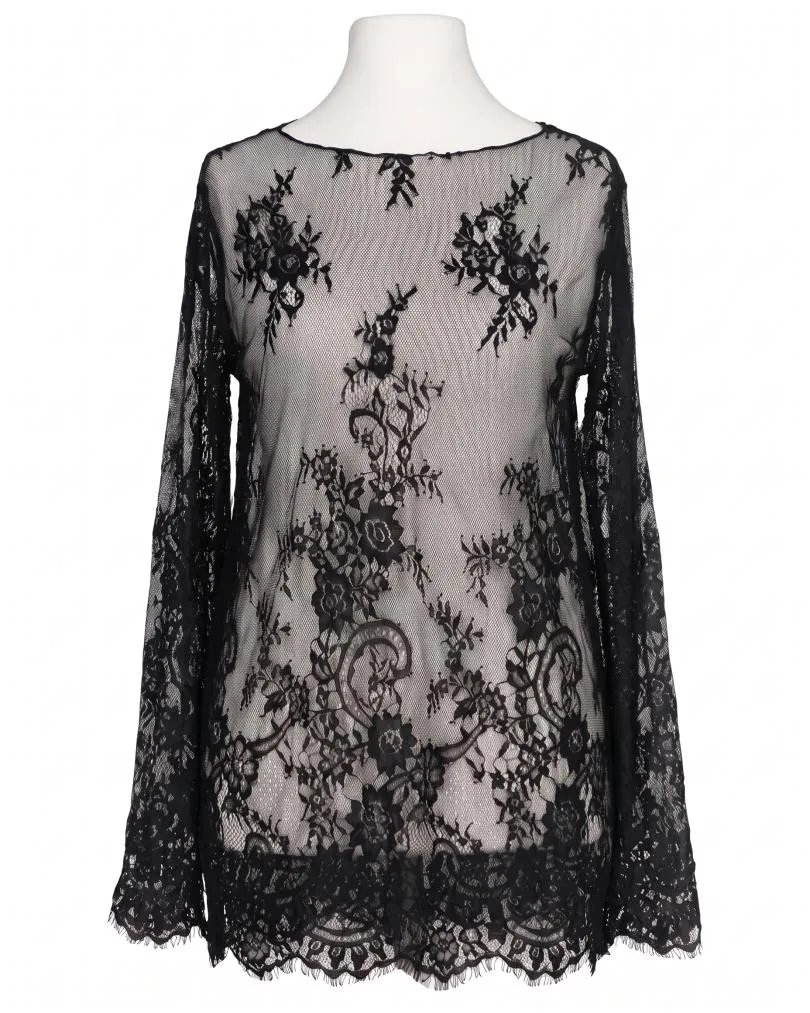 Pullover mit Spitzenshirt 2-tlg. in  schwarz von Italian Design (Bild 2)