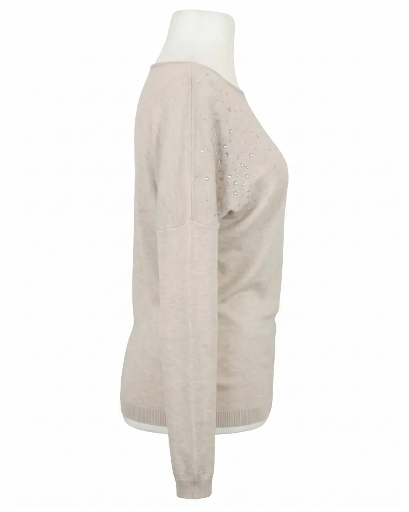 Pullover mit Strass in  beige von Made in Italy (Bild 2)