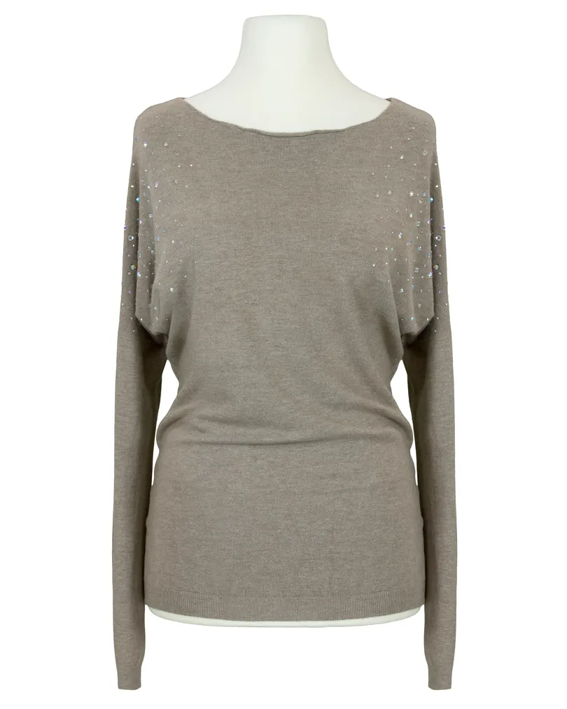 Pullover mit Strass in  braun von Made in Italy (Bild 1)