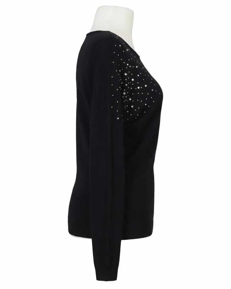 Pullover mit Strass in  schwarz von Made in Italy (Bild 2)