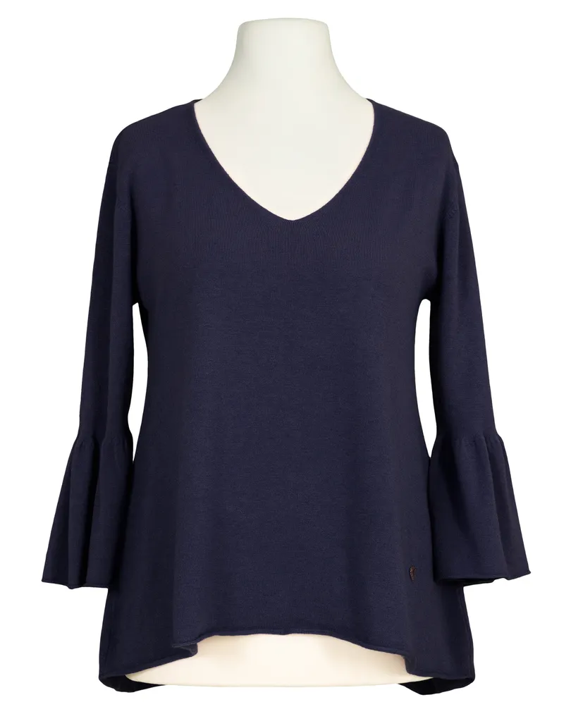 Pullover mit Trompetenarm in  blau von Made in Italy (Bild 1)