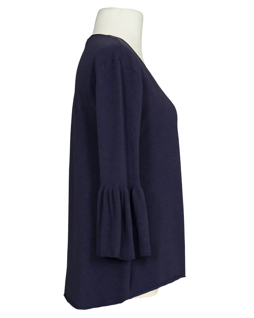 Pullover mit Trompetenarm in  blau von Made in Italy (Bild 2)