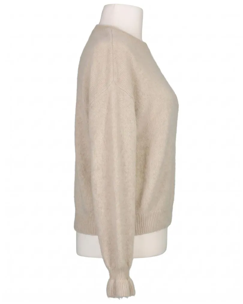 Pullover mit Volantarm in  beige von Made in Italy (Bild 2)