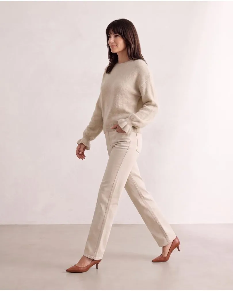 Pullover mit Volantarm in  beige von Made in Italy (Bild 5)