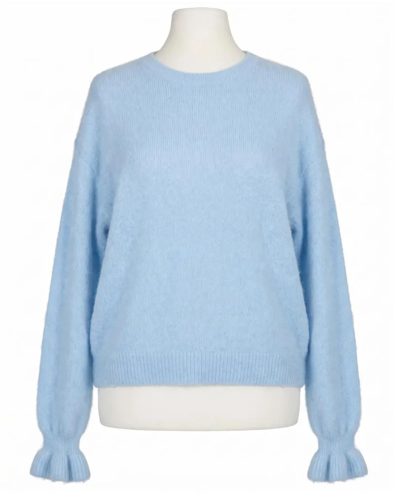 Pullover mit Volantarm in  hellblau von Made in Italy (Bild 1)