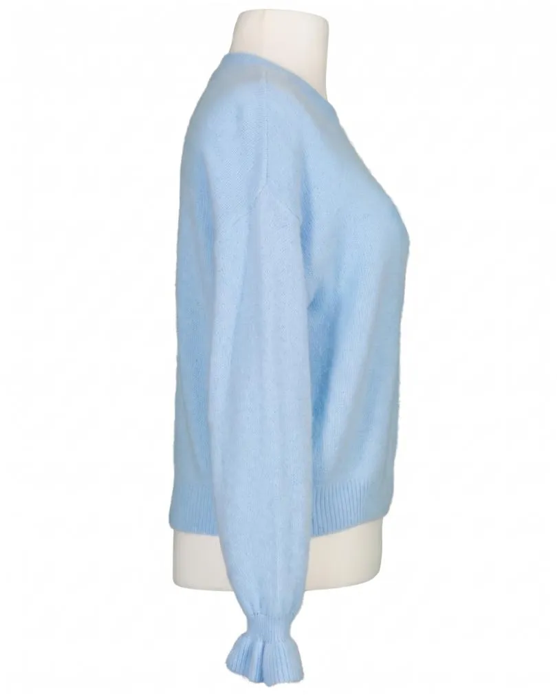 Pullover mit Volantarm in  hellblau von Made in Italy (Bild 2)