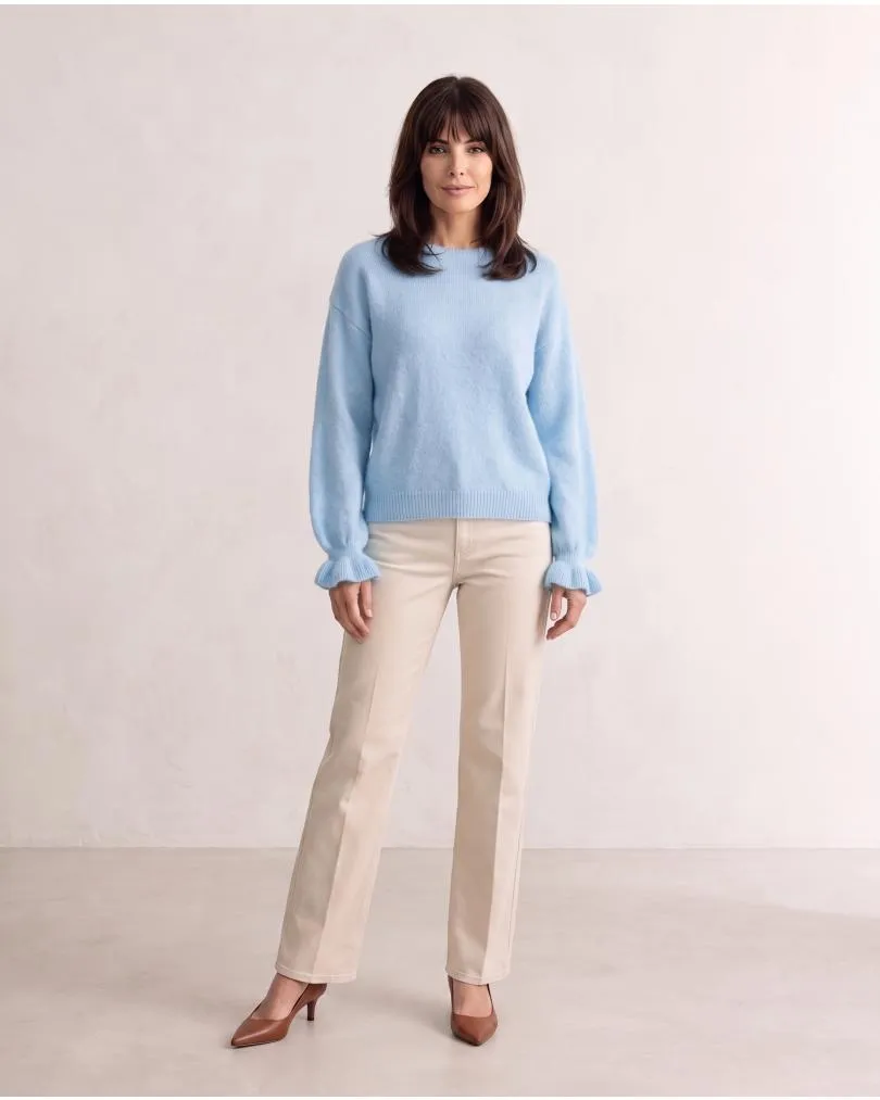 Pullover mit Volantarm in  hellblau von Made in Italy (Bild 3)
