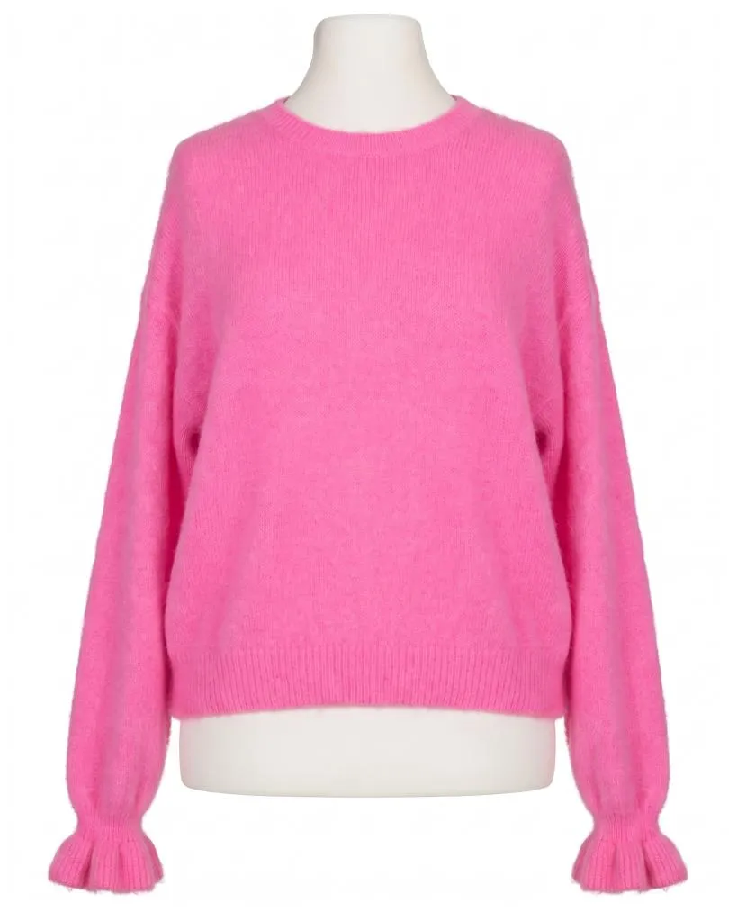 Pullover mit Volantarm in  pink von Made in Italy (Bild 1)