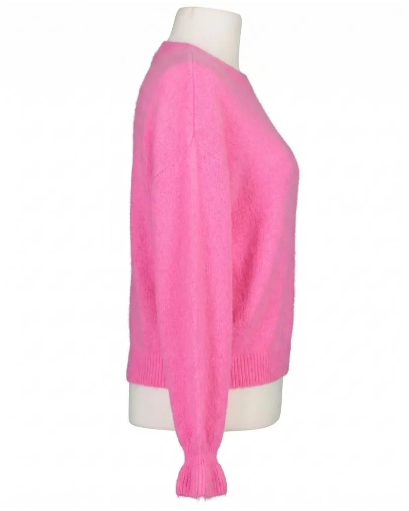 Pullover mit Volantarm in  pink von Made in Italy (Bild 2)