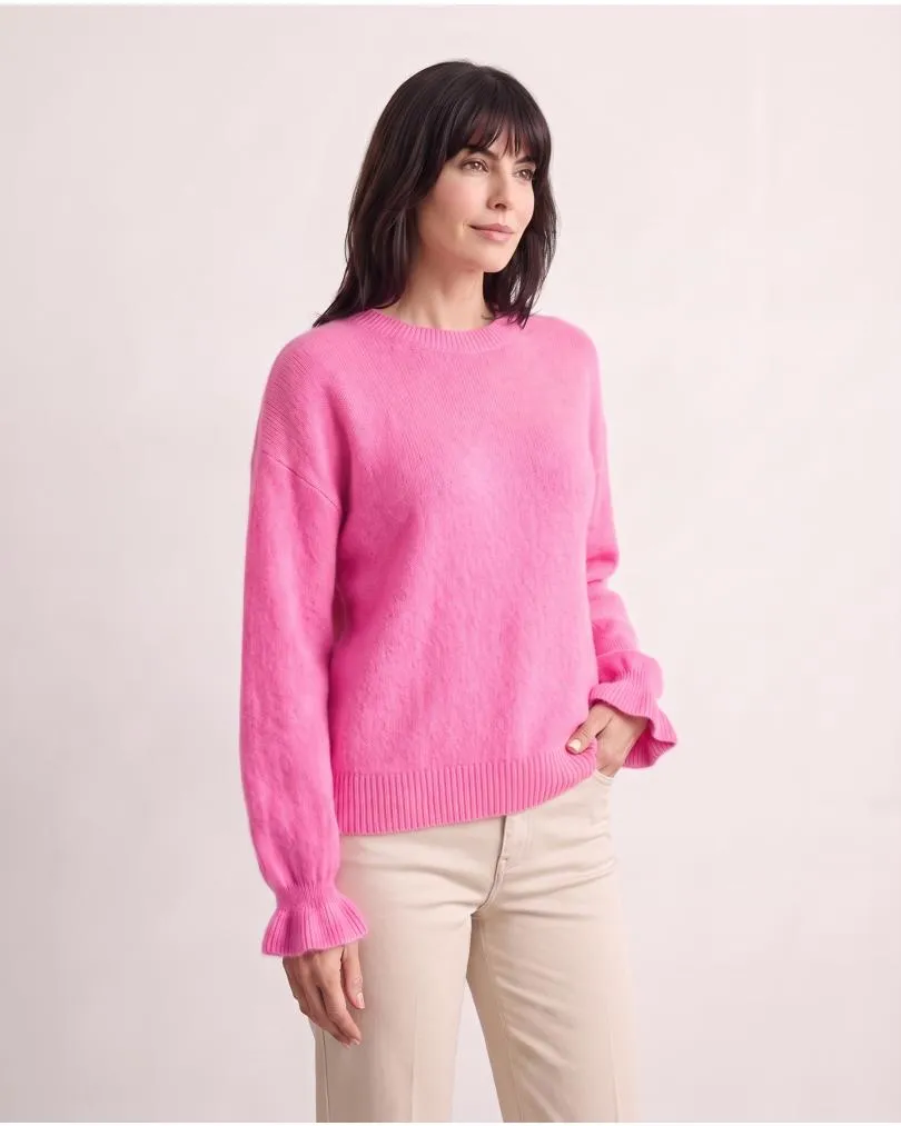 Pullover mit Volantarm in  pink von Made in Italy (Bild 6)
