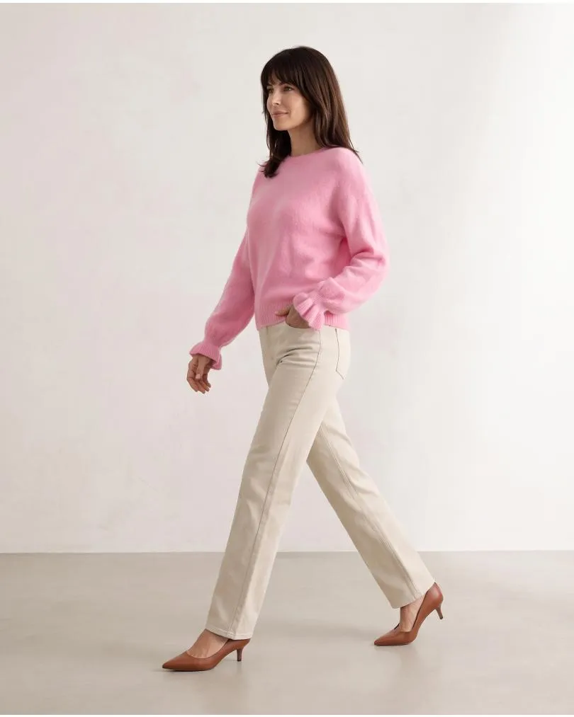 Pullover mit Volantarm in  rosa von Made in Italy (Bild 5)
