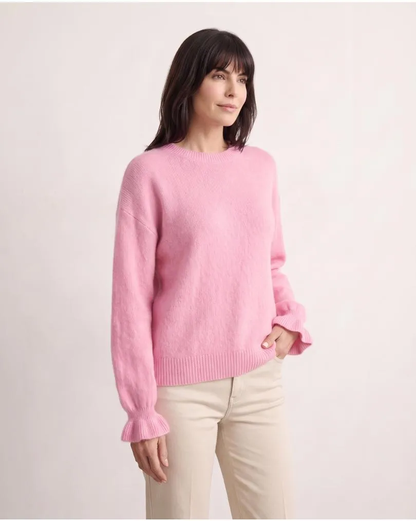Pullover mit Volantarm in  rosa von Made in Italy (Bild 6)