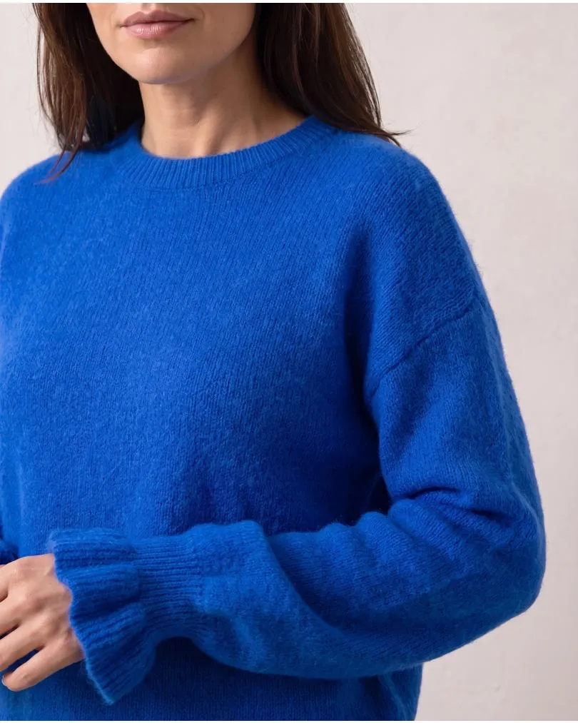 Pullover mit Volantarm in  royalblau von Made in Italy (Bild 7)