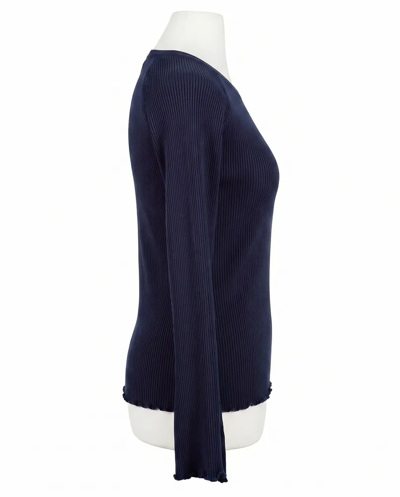 Pullover Rippstrick in  blau von Made in Italy (Bild 2)