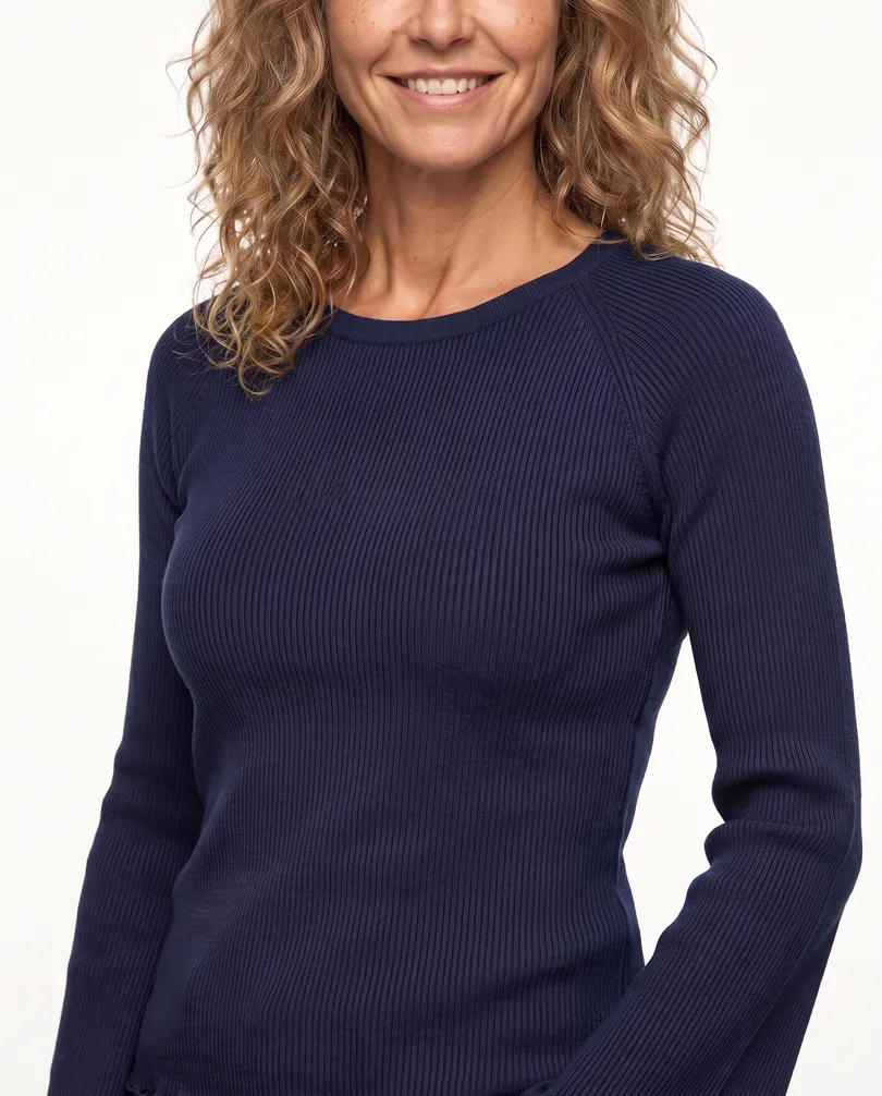 Pullover Rippstrick in  blau von Made in Italy (Bild 4)