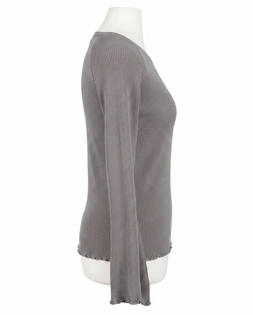 Pullover Rippstrick in  grau von Made in Italy (Bild 2)