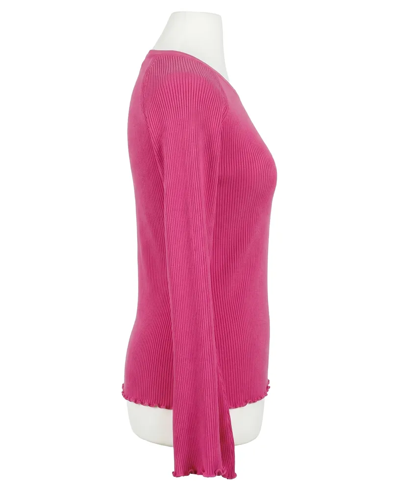 Pullover Rippstrick in  pink von Made in Italy (Bild 2)