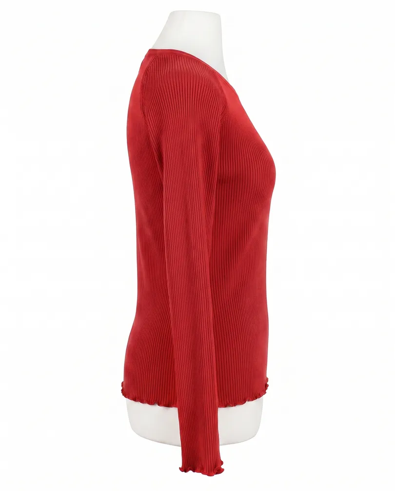 Pullover Rippstrick in  rot von Made in Italy (Bild 2)