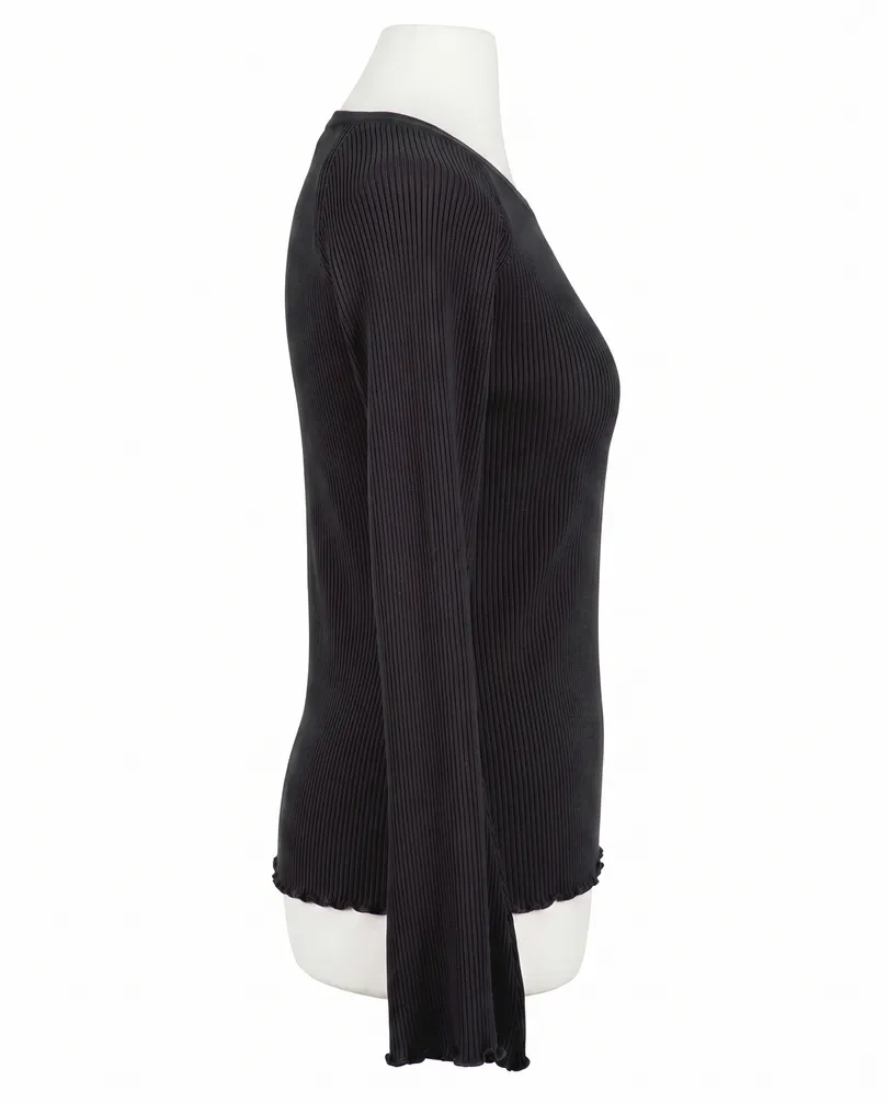 Pullover Rippstrick in  schwarz von Made in Italy (Bild 2)
