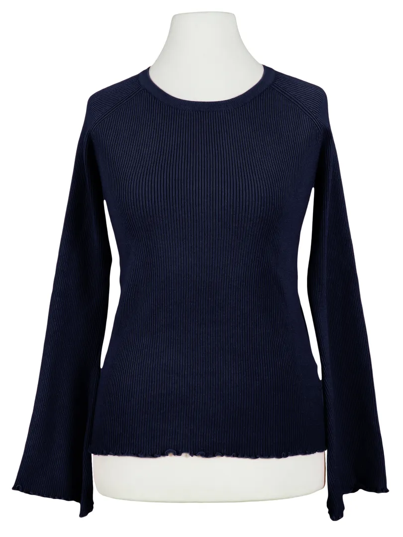 Pullover Rippstrick in blau von Made in Italy