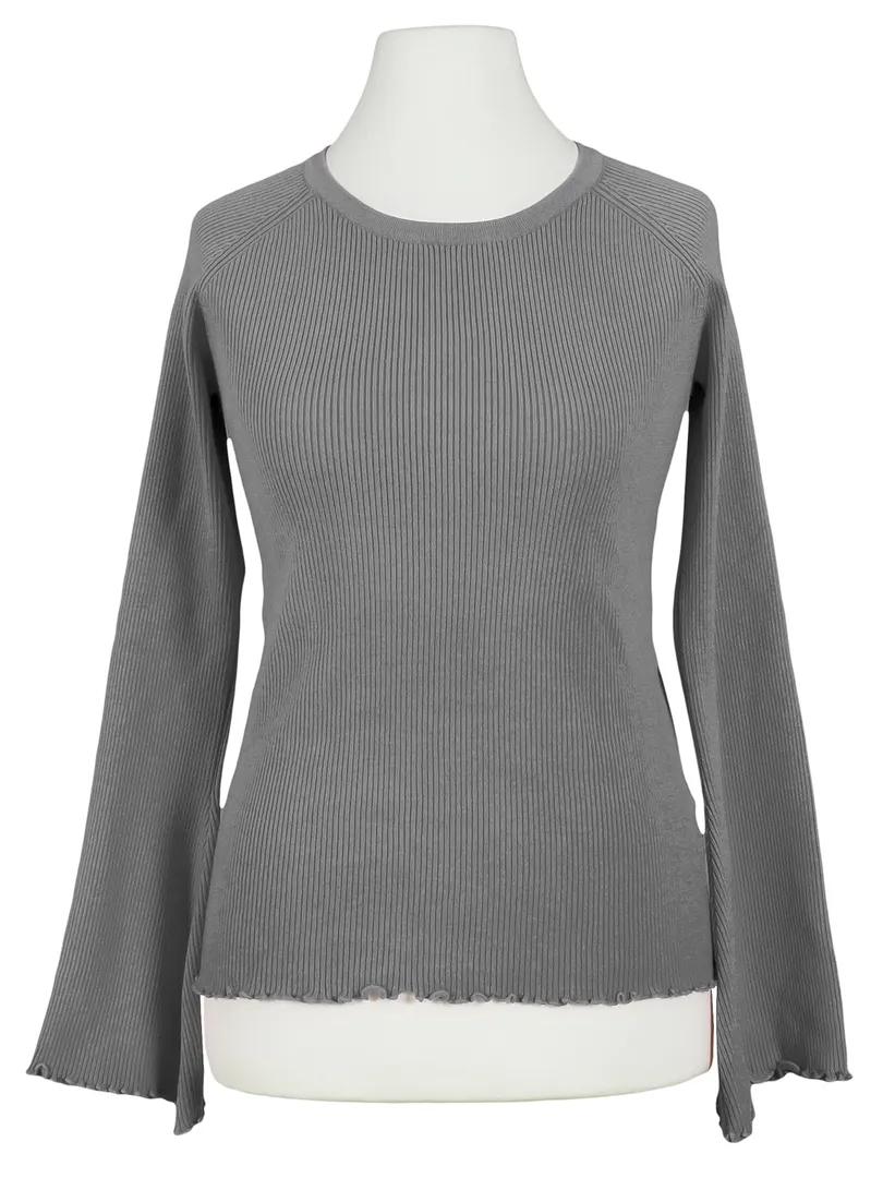 Pullover Rippstrick in grau von Made in Italy