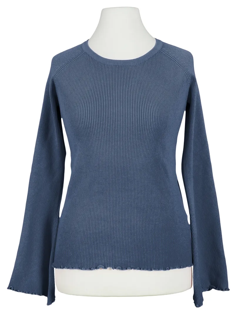 Pullover Rippstrick in jeansblau von Made in Italy