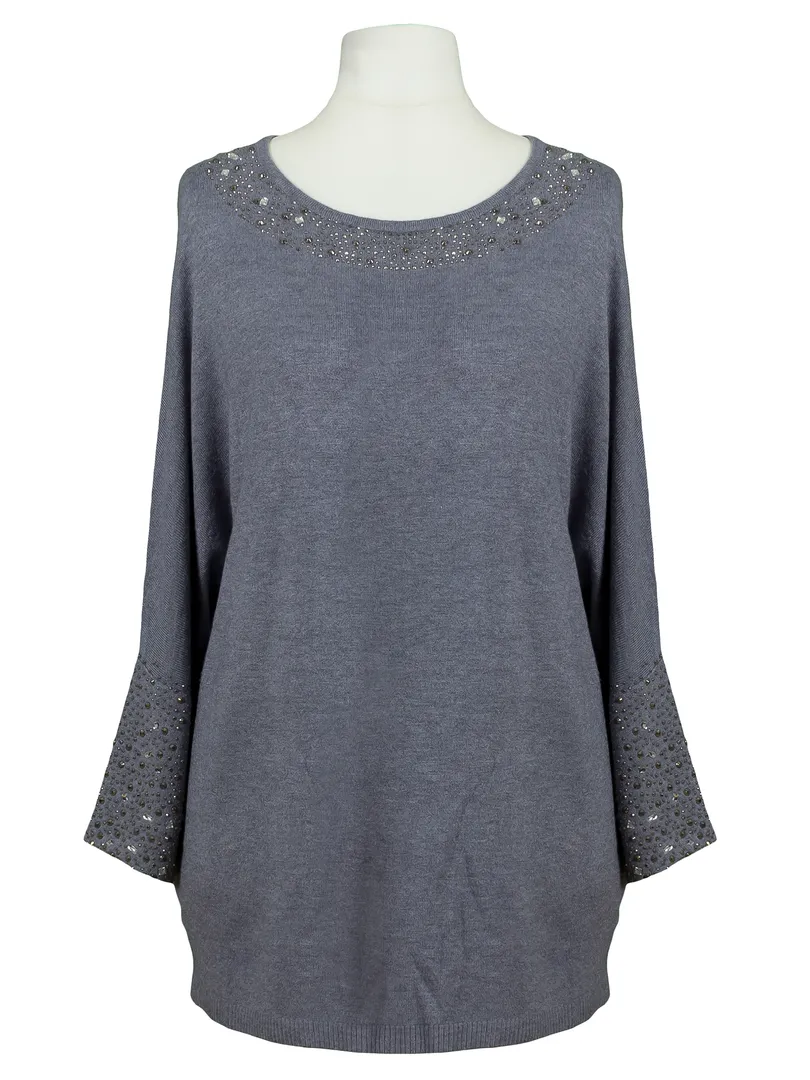 Pullover mit Strass in  grau von Made in Italy (Bild 1)