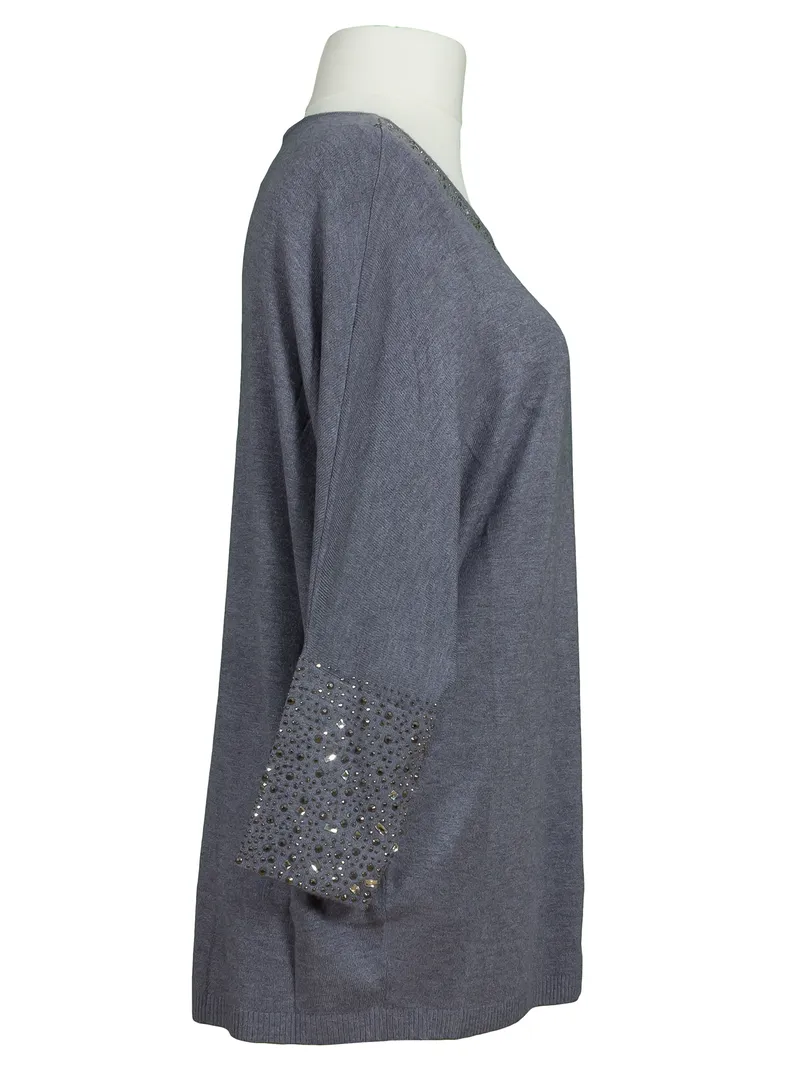 Pullover mit Strass in  grau von Made in Italy (Bild 2)