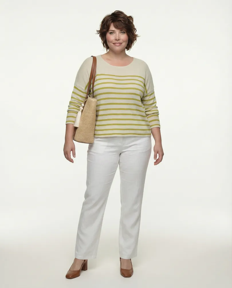 Pullover Streifen in  beige von Made in Italy (Bild 3)