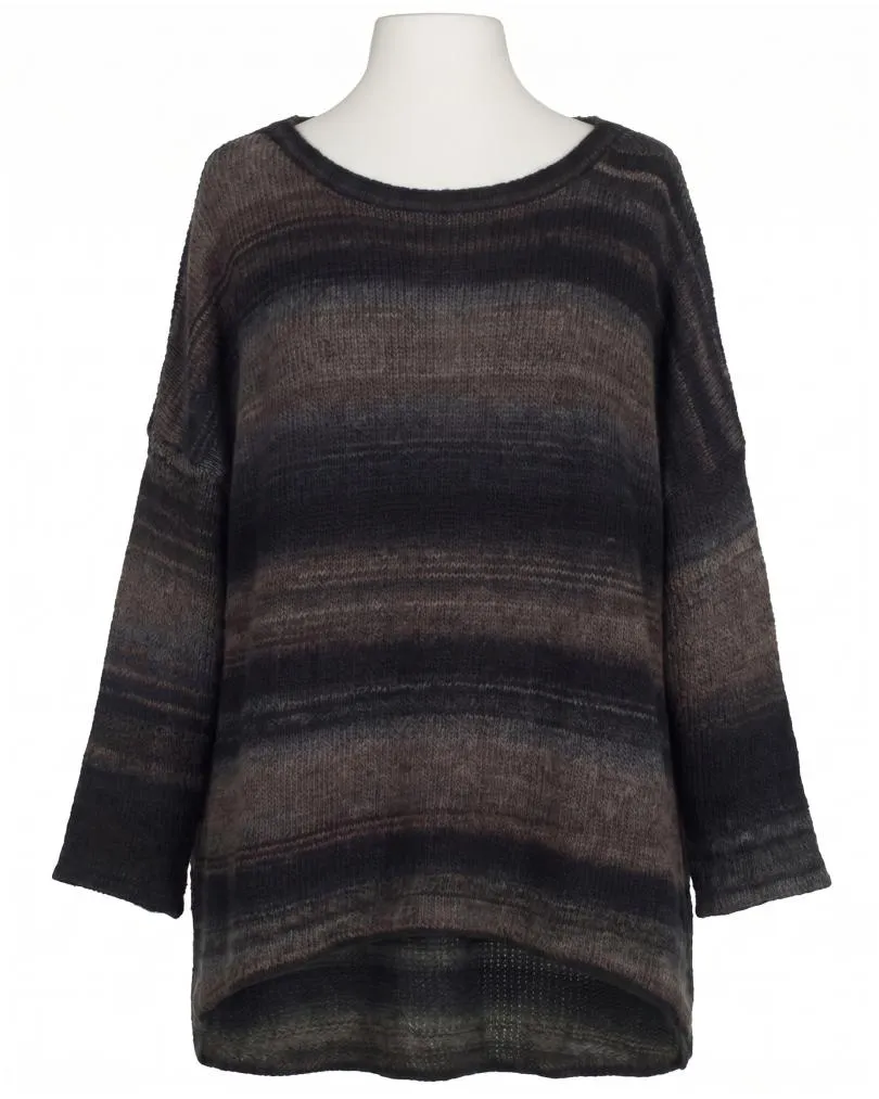 Pullover Streifenmuster in  braun-anthrazit von Made in Italy (Bild 1)
