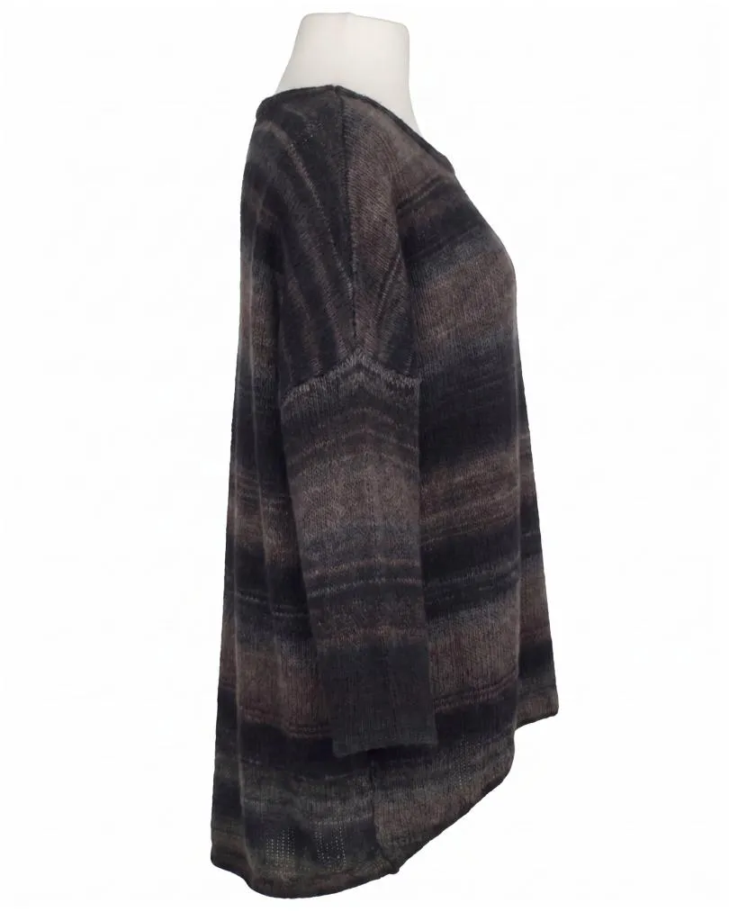 Pullover Streifenmuster in  braun-anthrazit von Made in Italy (Bild 2)