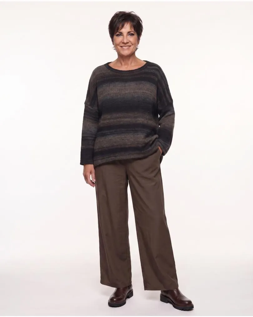 Pullover Streifenmuster in  braun-anthrazit von Made in Italy (Bild 3)