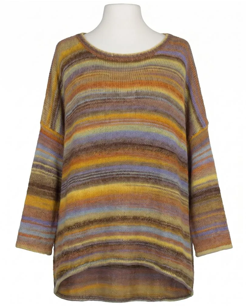 Pullover Streifenmuster in camel von Made in Italy