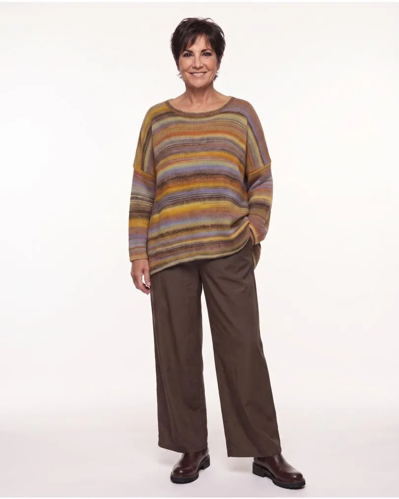 Pullover Streifenmuster in  camel-senf von Made in Italy (Bild 3)