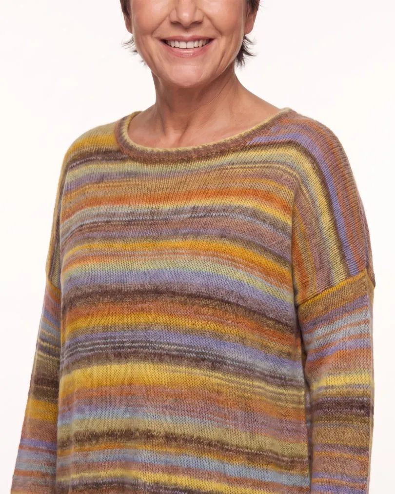 Pullover Streifenmuster in  camel-senf von Made in Italy (Bild 4)