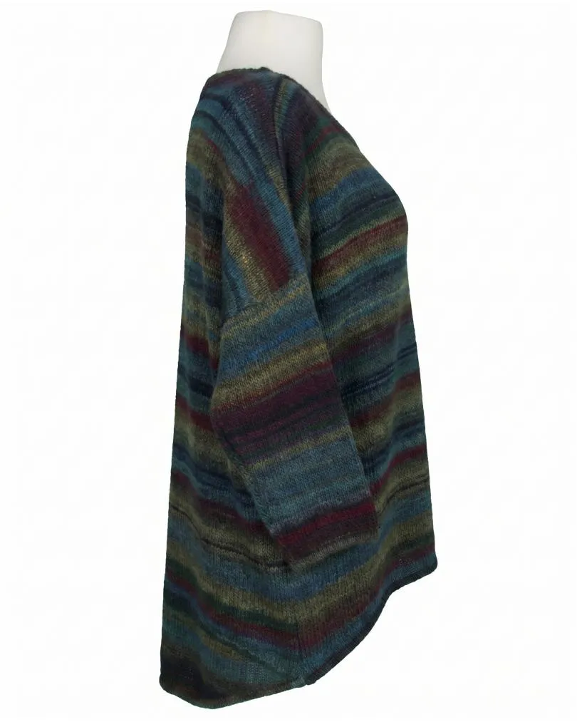 Pullover Streifenmuster in  oliv-petrol von Made in Italy (Bild 2)