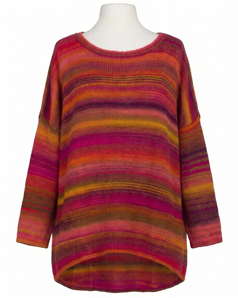 Pullover Streifenmuster in  pink-orange von Made in Italy (Bild 1)