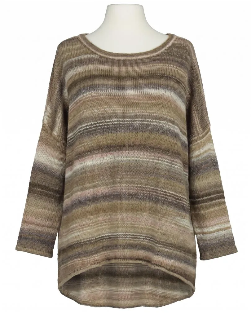 Pullover Streifenmuster in  taupe-beige von Made in Italy (Bild 1)