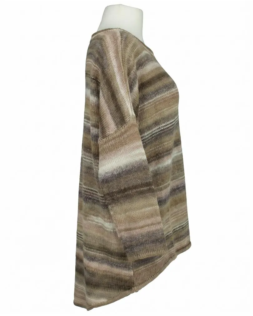 Pullover Streifenmuster in  taupe-beige von Made in Italy (Bild 2)