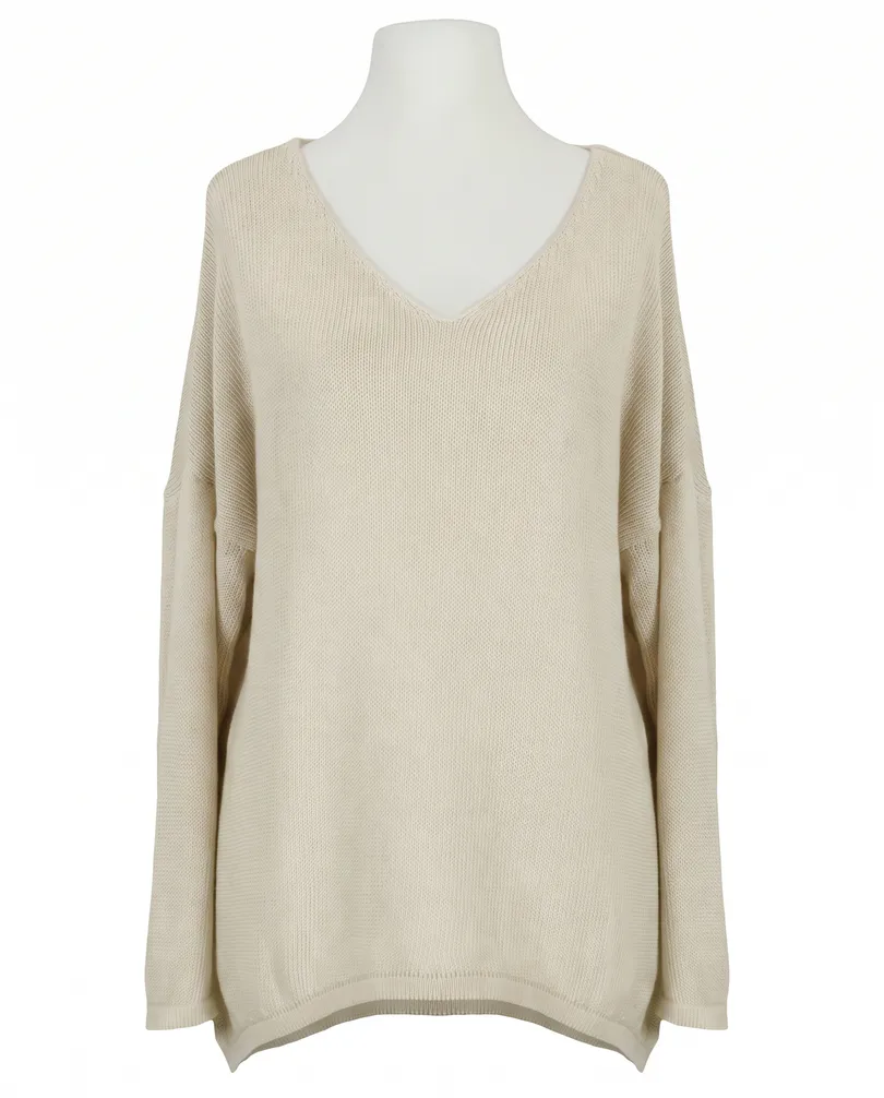 Pullover V-Ausschnitt in beige von Selected Touch