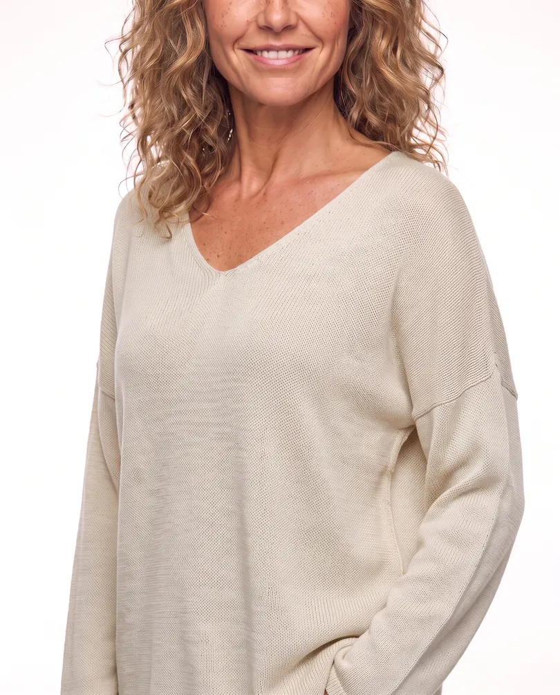 Pullover V-Ausschnitt in  beige von Selected Touch (Bild 4)