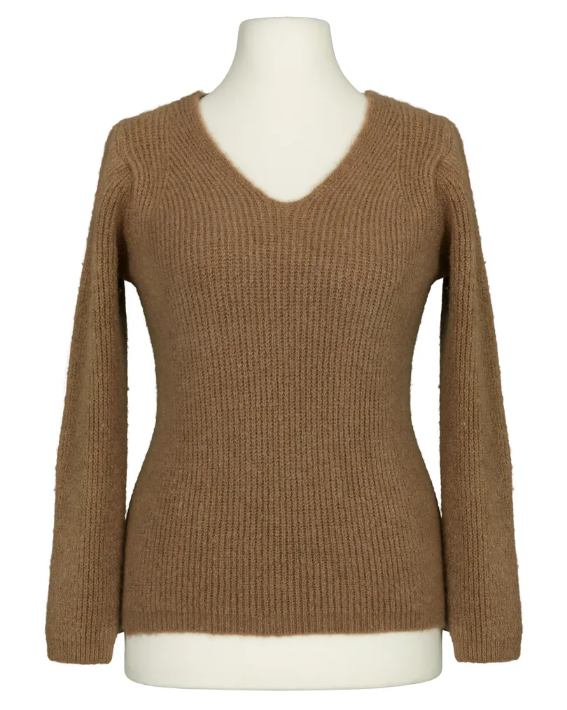 Pullover V-Ausschnitt in  cognac von Made in Italy (Bild 1)