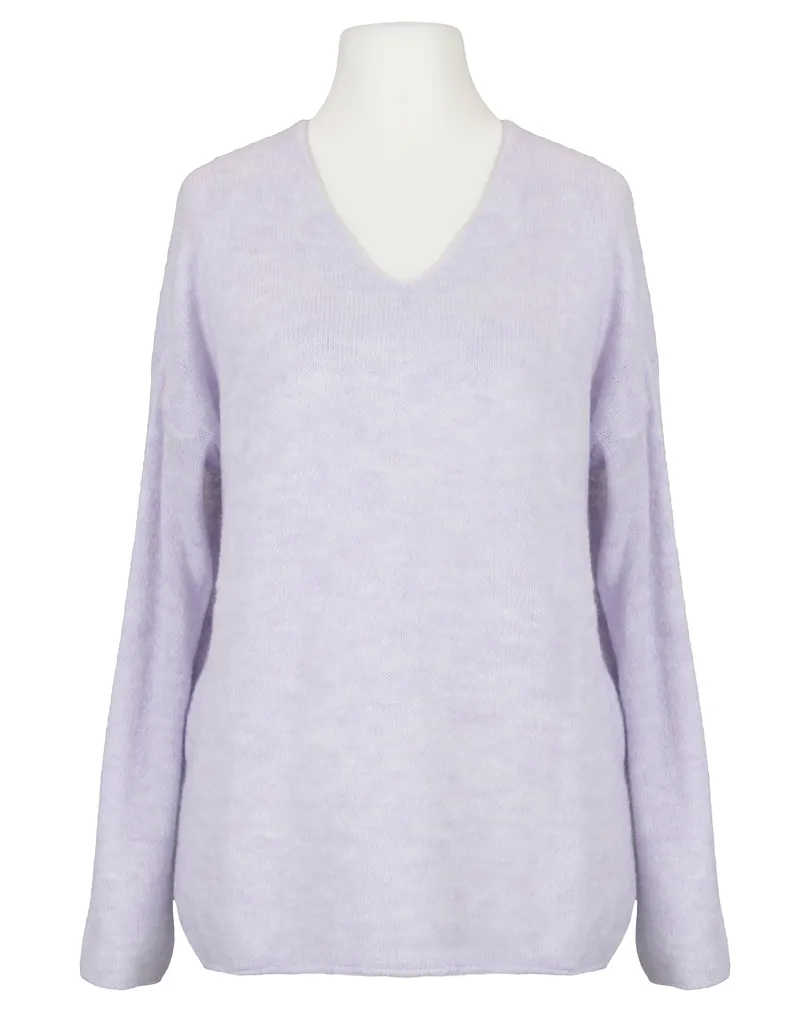 Pullover V-Ausschnitt in  flieder von Italia Moda (Bild 1)