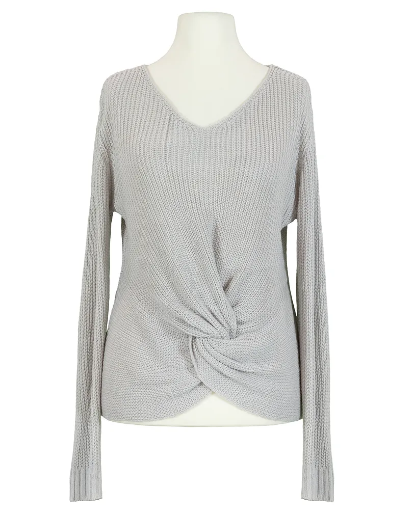 Pullover V-Ausschnitt in  grau von Made in Italy (Bild 1)